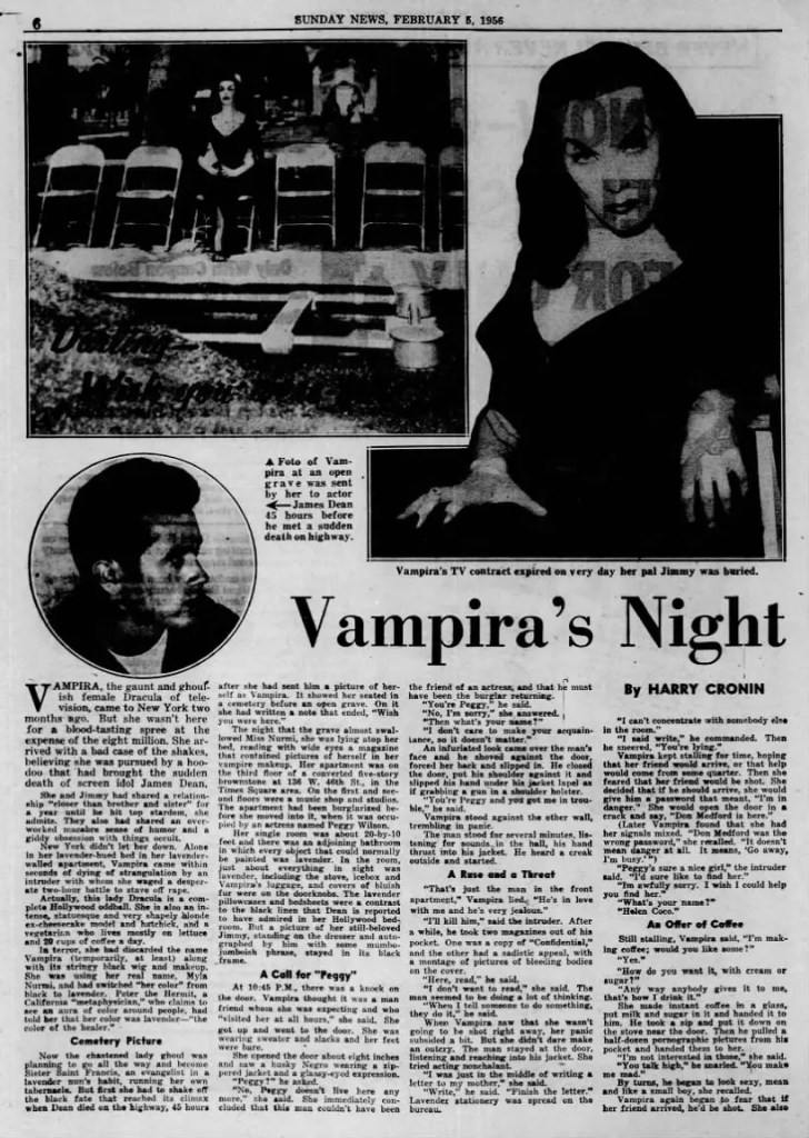 Page 1 of 'Vampira's Night of Horror' feature.