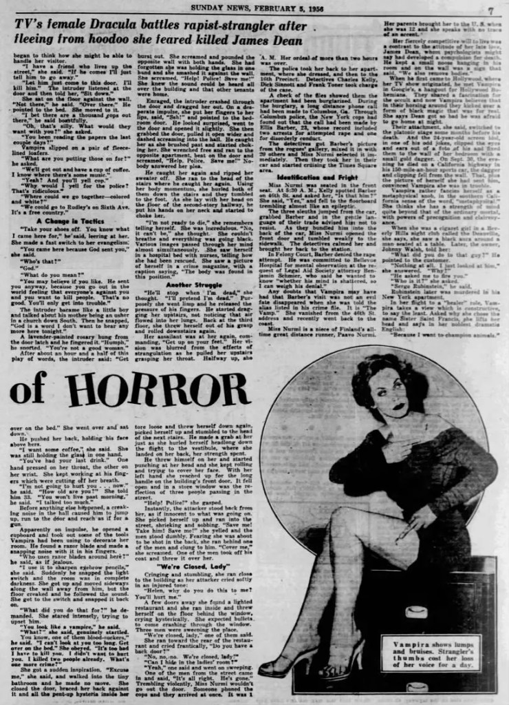 Page 2 of 'Vampira's Night of Horror' feature.