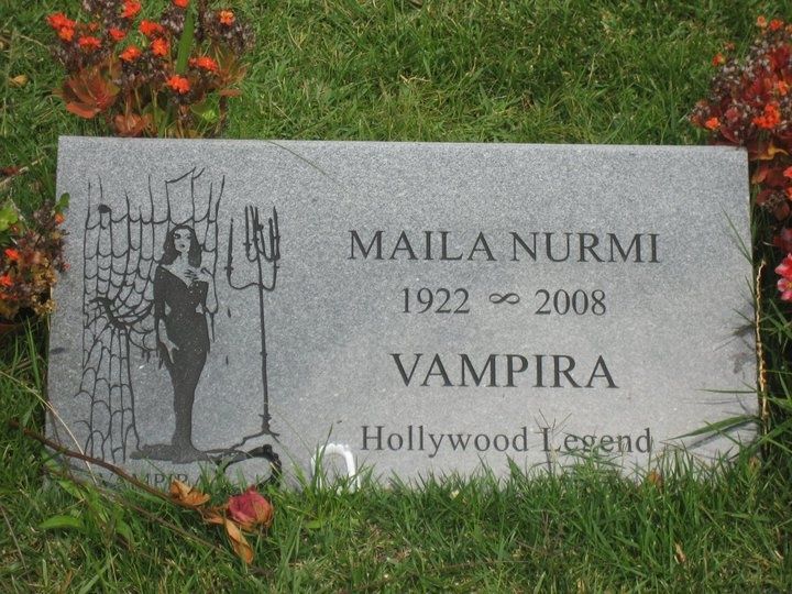 Maila Nurmi's gravestone in Hollywood Forever Cemetery. 