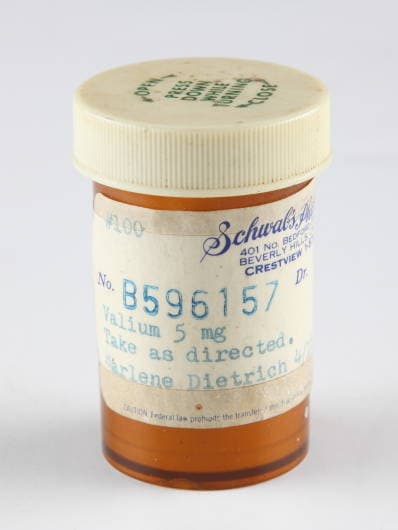 Marlene Dietrich's Valium pill bottle.